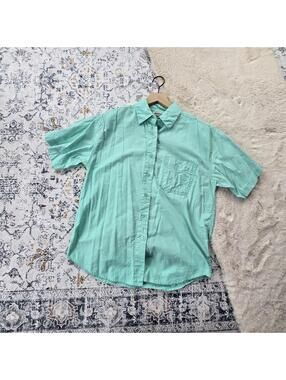 Separate Issue Green Short Sleeve Women Top Medium